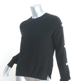 Helmut Lang Button-Sleeve Sweater Black Cotton-Cashmere Knit Size Extra Small