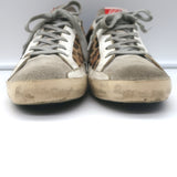 Golden Goose Superstar Low Top Sneakers Leopard Print Calf Hair Size 38