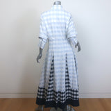 Simkhai Jazz Checked Pintuck Midi Shirtdress Periwinkle Size Extra Large NEW