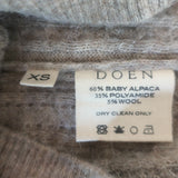 Doen Altheda Ruffled Pointelle Cardigan Oatmeal Alpaca-Wool Size Extra Small