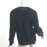Helmut Lang Button-Sleeve Sweater Black Cotton-Cashmere Knit Size Extra Small