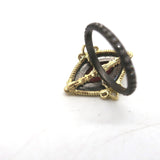 Armenta Marquise Diamond & Purple Gemstone Ring 18k Gold & Sterling Size 6.5