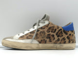 Golden Goose Superstar Low Top Sneakers Leopard Print Calf Hair Size 38