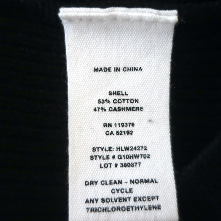 Helmut Lang Button-Sleeve Sweater Black Cotton-Cashmere Knit Size Extra Small