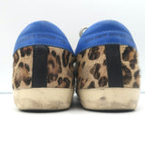 Golden Goose Superstar Low Top Sneakers Leopard Print Calf Hair Size 38
