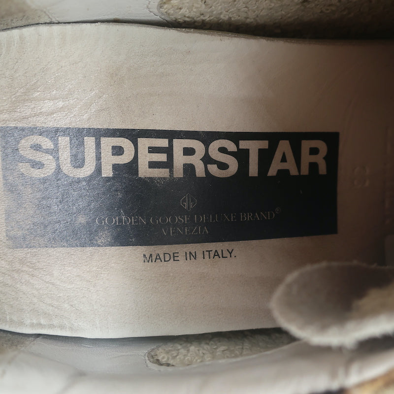Golden Goose Superstar Low Top Sneakers Leopard Print Calf Hair Size 38