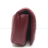 Roger Vivier Viv' Choc Shoulder Bag Burgundy Padded Leather
