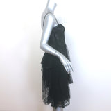 Chanel 00T Sequin-Trimmed Tiered Ruffled Lace Dress Black Size 34