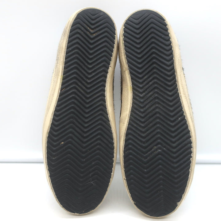 Golden Goose Superstar Low Top Sneakers Leopard Print Calf Hair Size 38