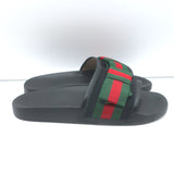 Gucci Sylvie Web Bow Slide Sandals Black Satin Size 40