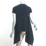 Stella McCartney Draped-Side Top Navy Stretch Knit Size 38 Short Sleeve Blouse