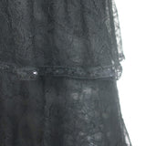 Chanel 00T Sequin-Trimmed Tiered Ruffled Lace Dress Black Size 34
