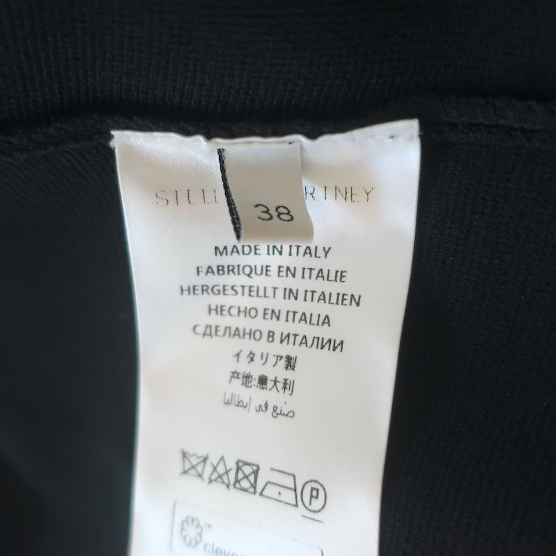 Stella McCartney Draped-Side Top Navy Stretch Knit Size 38 Short Sleeve Blouse
