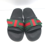 Gucci Sylvie Web Bow Slide Sandals Black Satin Size 40