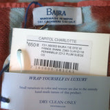 Bajra Tie Dye Triangle Shawl with Suede Fringe Periwinkle/Clay Cashmere-Silk NEW