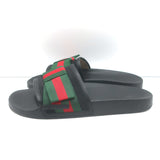 Gucci Sylvie Web Bow Slide Sandals Black Satin Size 40