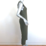 Proenza Schouler Sleeveless Layered Midi Dress Olive Cotton Jersey Size Large