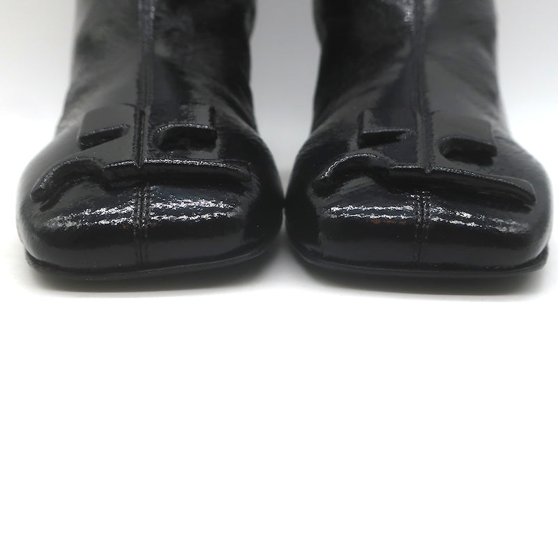 Courreges Reedition Vinyl Ankle Boots Black Size 38 NEW