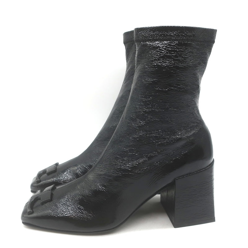 Courreges Reedition Vinyl Ankle Boots Black Size 38 NEW