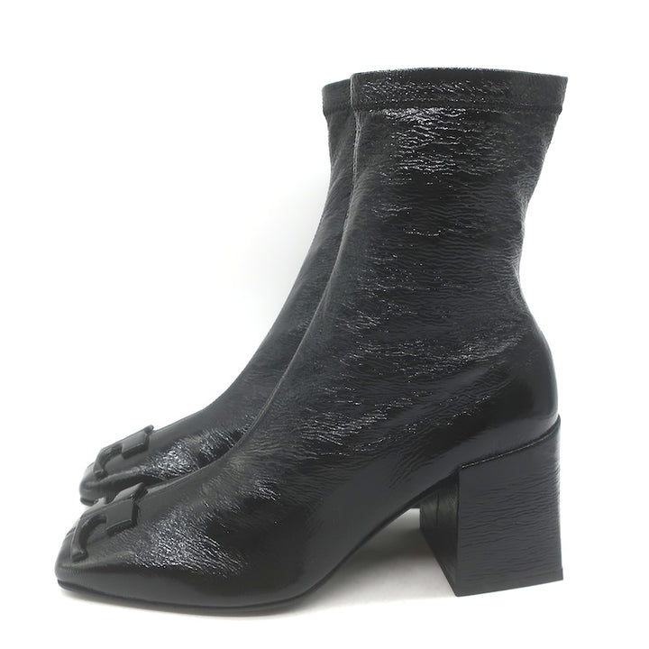 Courreges Reedition Vinyl Ankle Boots Black Size 38 NEW