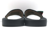 Gucci Sylvie Web Bow Slide Sandals Black Satin Size 40