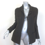 Vintage Chanel 96A Hook & Eye Tweed Jacket Dark Brown Wool Size 38
