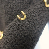 Vintage Chanel 96A Hook & Eye Tweed Jacket Dark Brown Wool Size 38