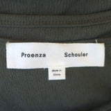 Proenza Schouler Sleeveless Layered Midi Dress Olive Cotton Jersey Size Large