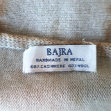 Bajra Tie Dye Triangle Shawl with Suede Fringe Gray Cashmere-Wool
