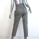 Christian Dior Gingham High Rise Cropped Pants Black/White Silk-Cotton Size US 6