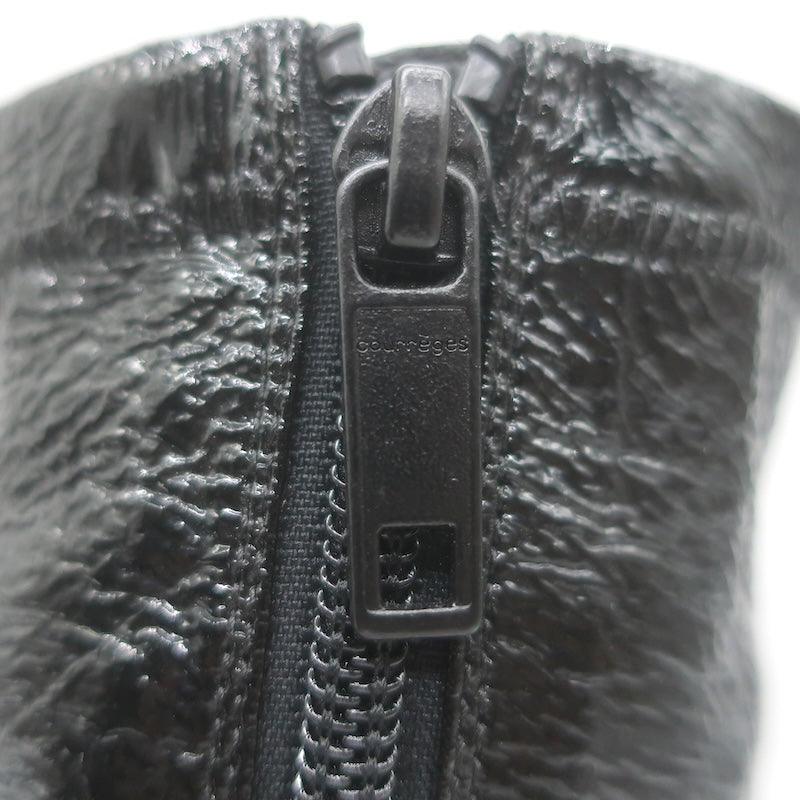 Courreges Reedition Vinyl Ankle Boots Black Size 38 NEW
