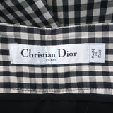 Christian Dior Gingham High Rise Cropped Pants Black/White Silk-Cotton Size US 6