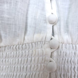 Zimmermann Poppy Shirred Waist Midi Dress White Floral Print Linen Size 2