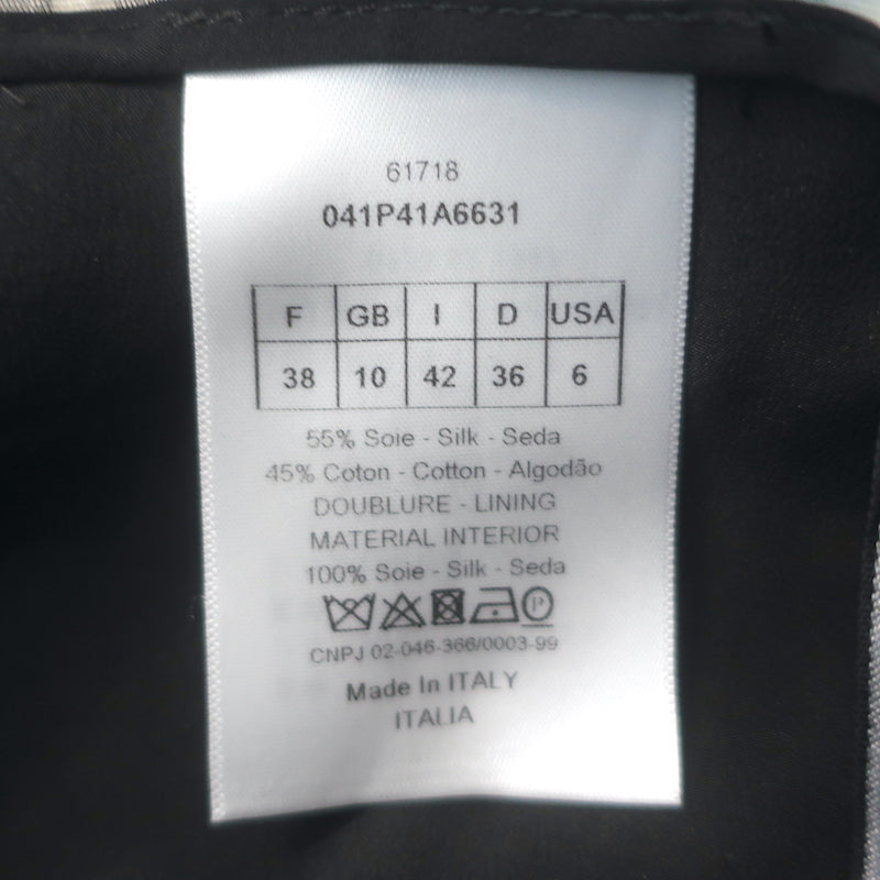 Christian Dior Gingham High Rise Cropped Pants Black/White Silk-Cotton Size US 6