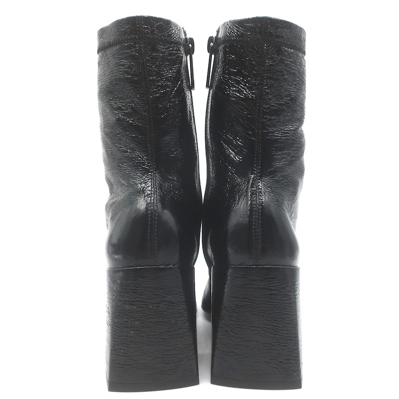 Courreges Reedition Vinyl Ankle Boots Black Size 38 NEW
