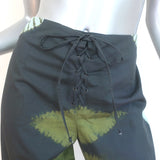 Christian Dior Tie Dye Lace-Up Cropped Pants Charcoal Cotton Size US 6
