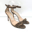 Manolo Blahnik Chaos Sandals Brown Leopard Print Suede Size 38 Ankle Strap Heels