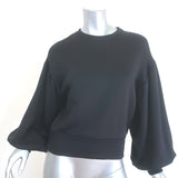 Les Coyotes De Paris Larice Puff Sleeve Sweatshirt Black Cotton-Blend Size 36