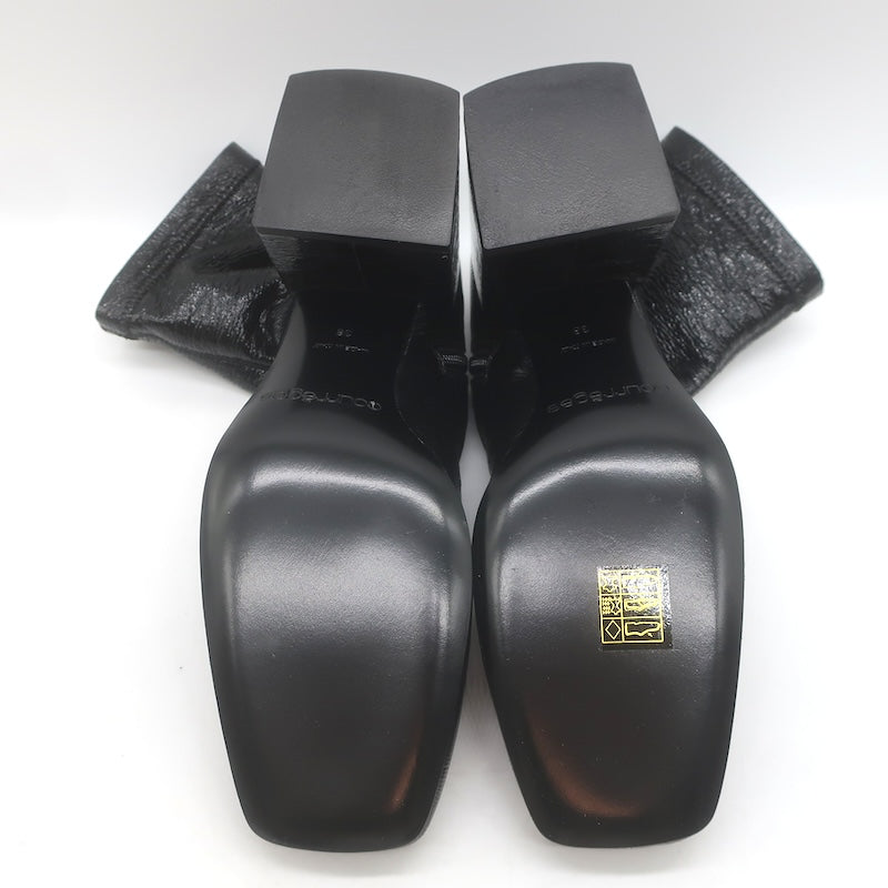 Courreges Reedition Vinyl Ankle Boots Black Size 38 NEW