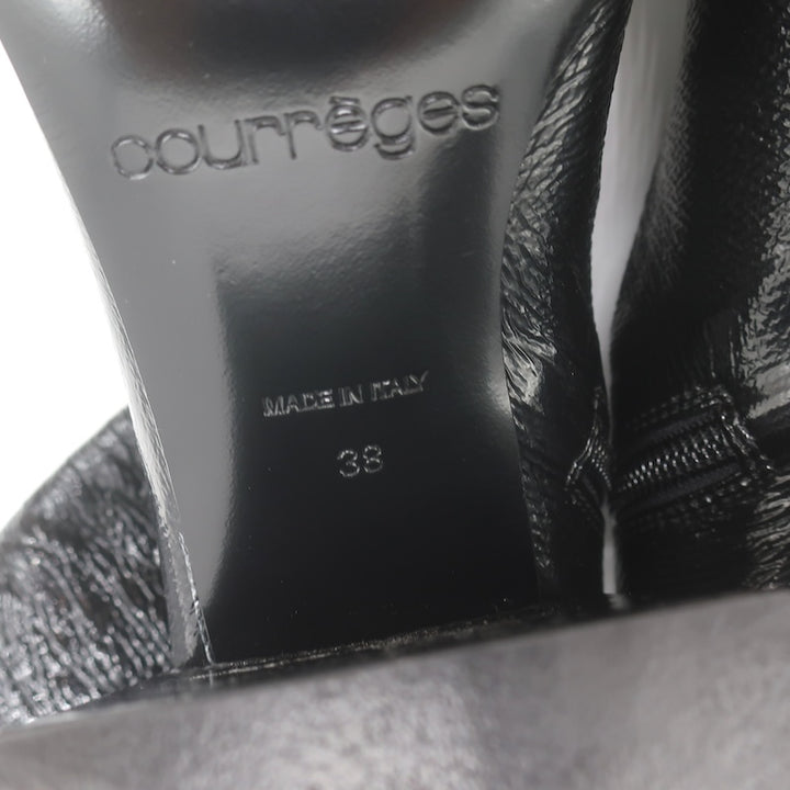 Courreges Reedition Vinyl Ankle Boots Black Size 38 NEW