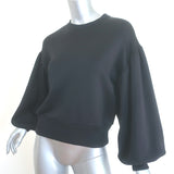 Les Coyotes De Paris Larice Puff Sleeve Sweatshirt Black Cotton-Blend Size 36