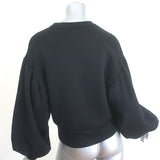 Les Coyotes De Paris Larice Puff Sleeve Sweatshirt Black Cotton-Blend Size 36