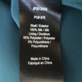 Jason Wu Button-Front Midi Dress Teal Floral Print Smocked Silk Chiffon Size 10