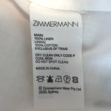 Zimmermann Poppy Shirred Waist Midi Dress White Floral Print Linen Size 2