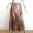 Reformation Pratt Midi Skirt Beige Leopard Print Silk Satin Size 12 NEW