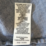 THE GREAT Denim Puff Sleeve Top Blue Cotton Size 0