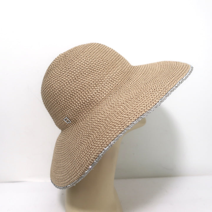 Eric Javits Hampton Sun Hat Peanut/Silver Squishee Straw