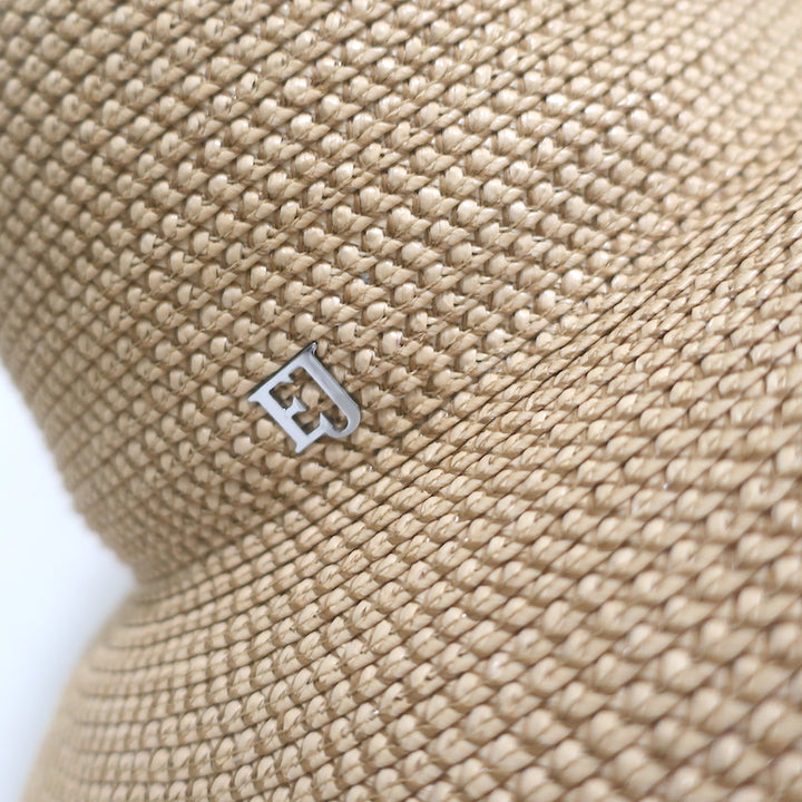 Eric Javits Hampton Sun Hat Peanut/Silver Squishee Straw