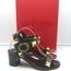 Valentino Roman Stud 60mm Sandals Black Leather Size 36 Ankle Strap Heels