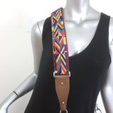 Valentino Rolling Rockstud Guitar Strap Flip-Lock Messenger Bag Brown Leather